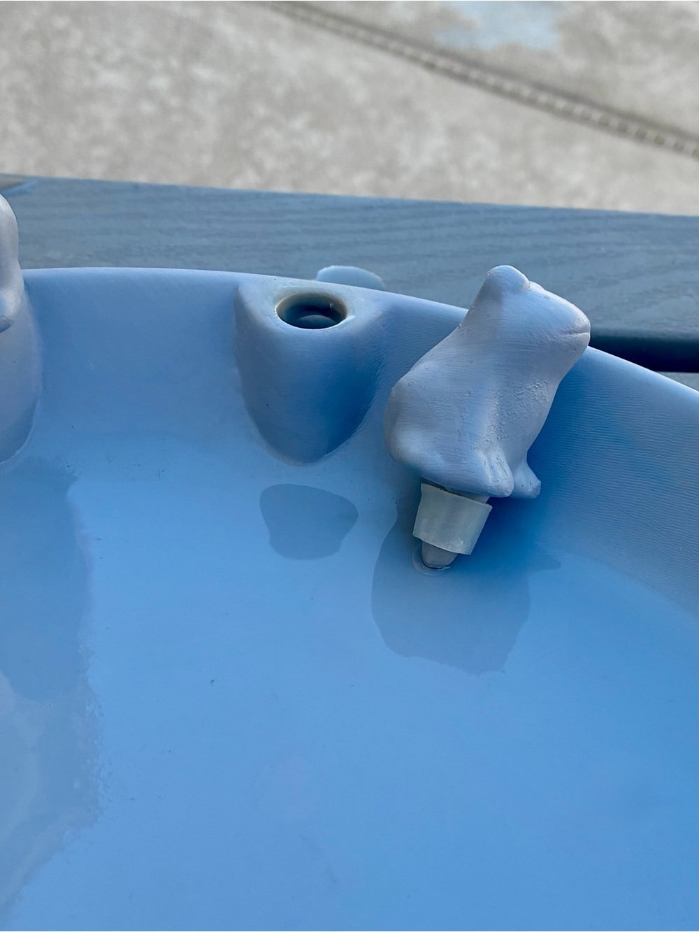 Hand-painted Light Blue ALDI Belavi Ceramic Bird Drinking Trough - Picture 3 of 7